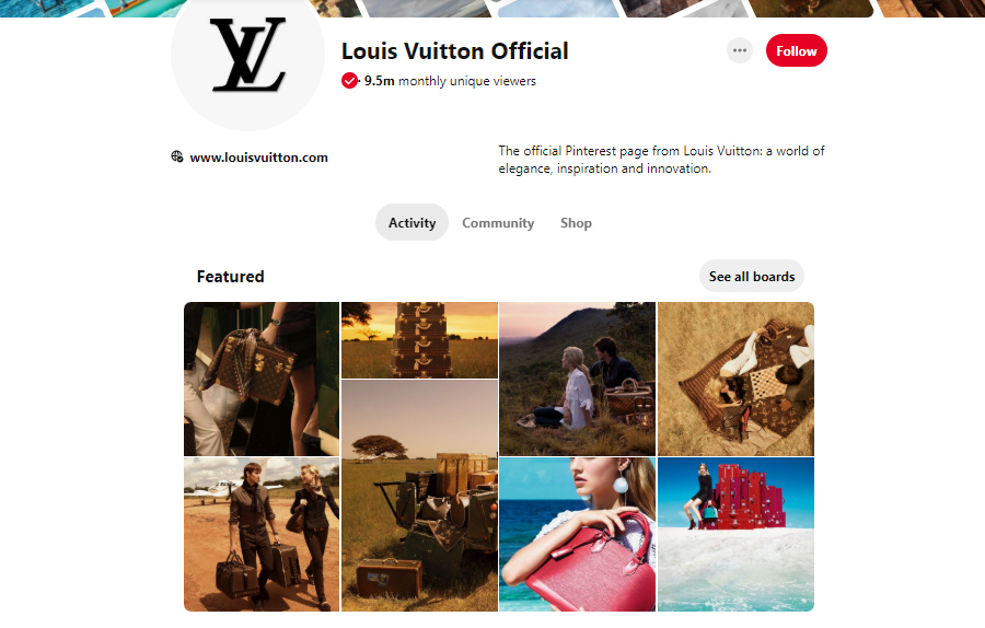 social media of Louis Vuitton