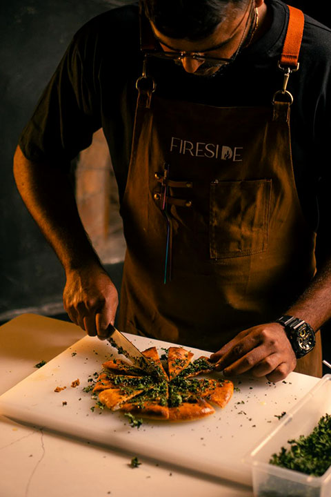 Chef in Action at Fireside Bangalore